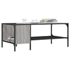 Salontafel Met Rek 100X51X40 Cm Bewerkt Hout Kleur