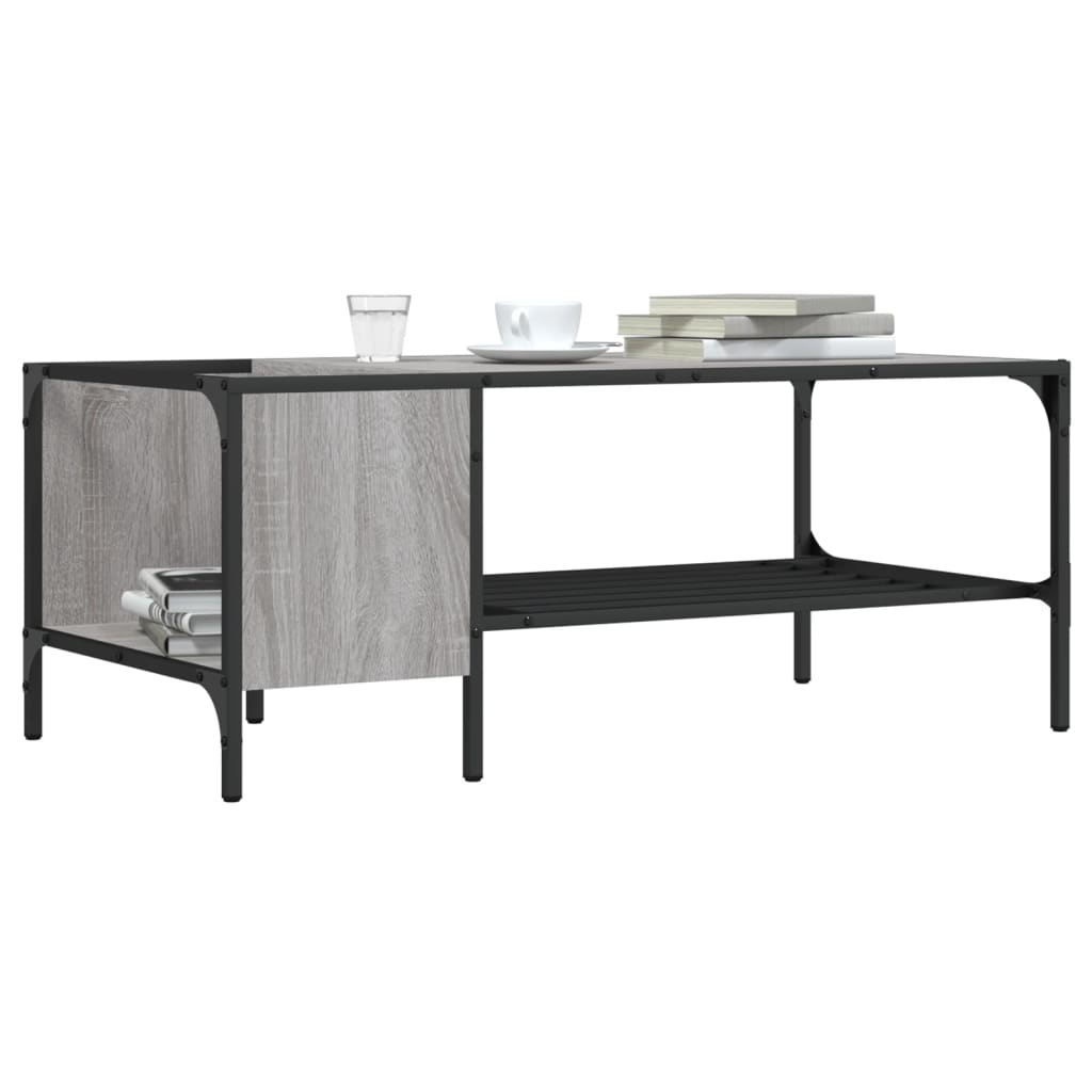 Salontafel Met Rek 100X51X40 Cm Bewerkt Hout Kleur