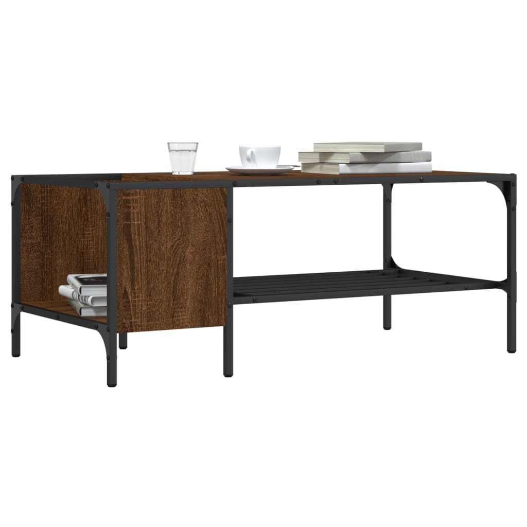 Salontafel Met Rek 100X51X40 Cm Bewerkt Hout Kleur