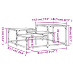 Salontafel 87,5X87,5X40 Cm Bewerkt Hout