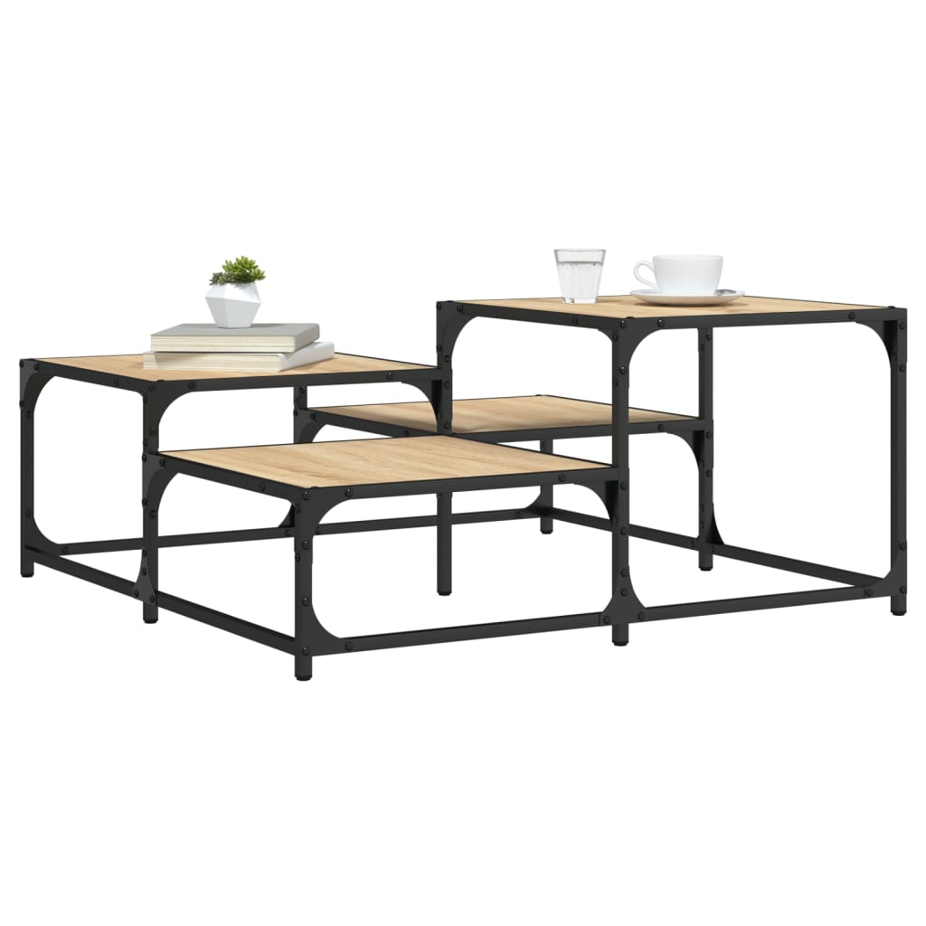 Salontafel 87,5X87,5X40 Cm Bewerkt Hout