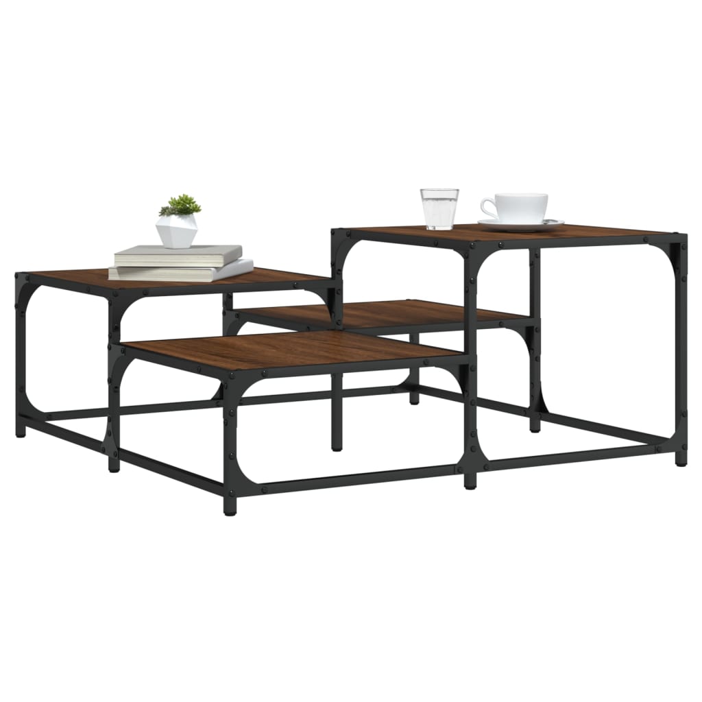 Salontafel 87,5X87,5X40 Cm Bewerkt Hout