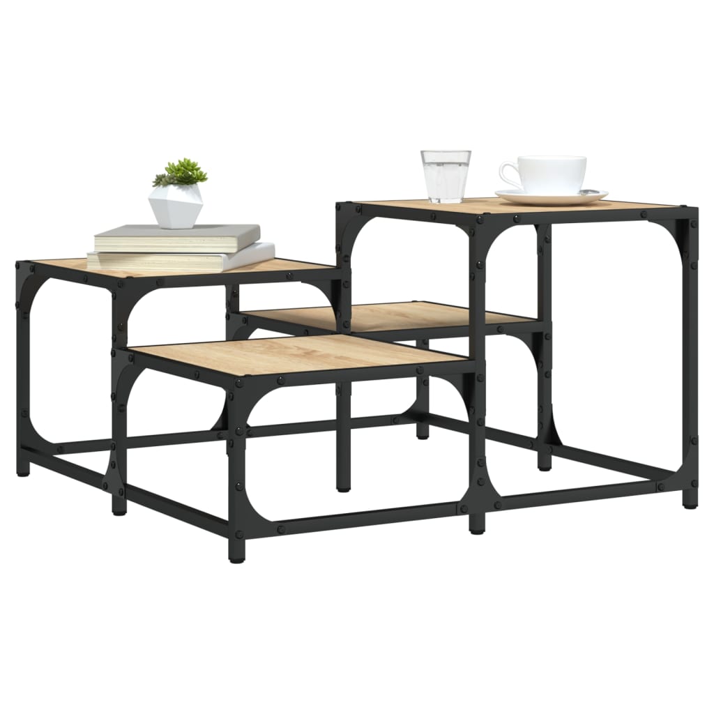 Salontafel 87,5X87,5X40 Cm Bewerkt Hout
