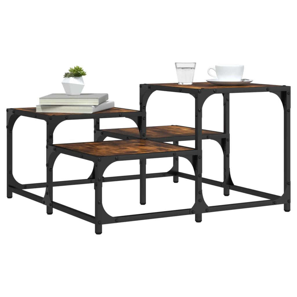 Salontafel 87,5X87,5X40 Cm Bewerkt Hout