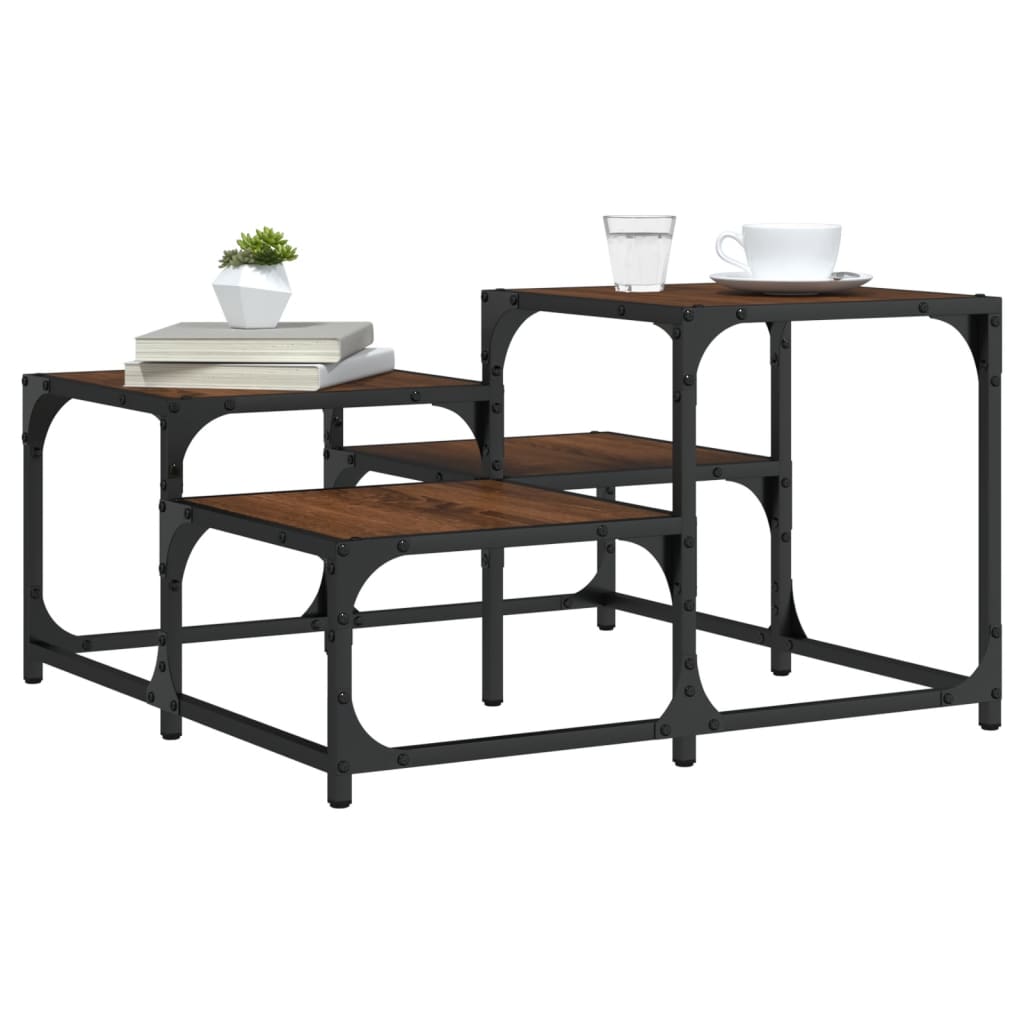 Salontafel 87,5X87,5X40 Cm Bewerkt Hout