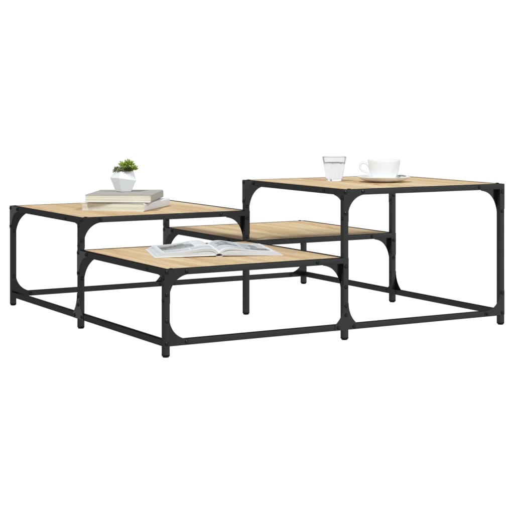 Salontafel 87,5X87,5X40 Cm Bewerkt Hout