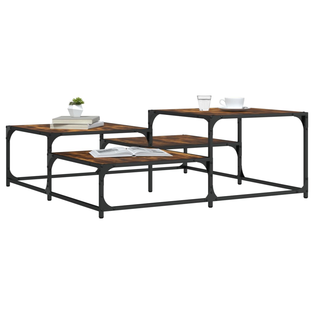 Salontafel 87,5X87,5X40 Cm Bewerkt Hout
