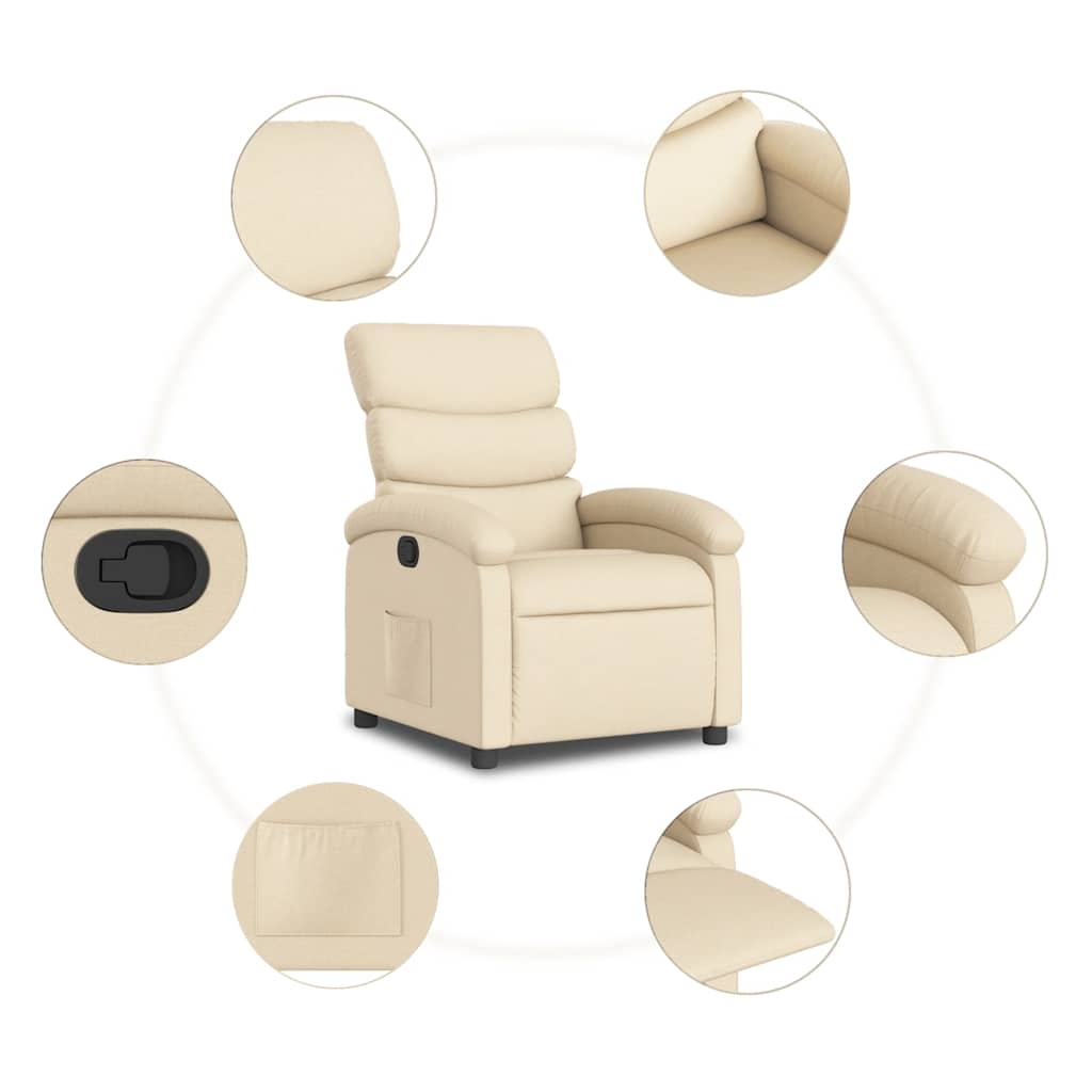 Fauteuil Verstelbaar Stof Kleurig Crème
