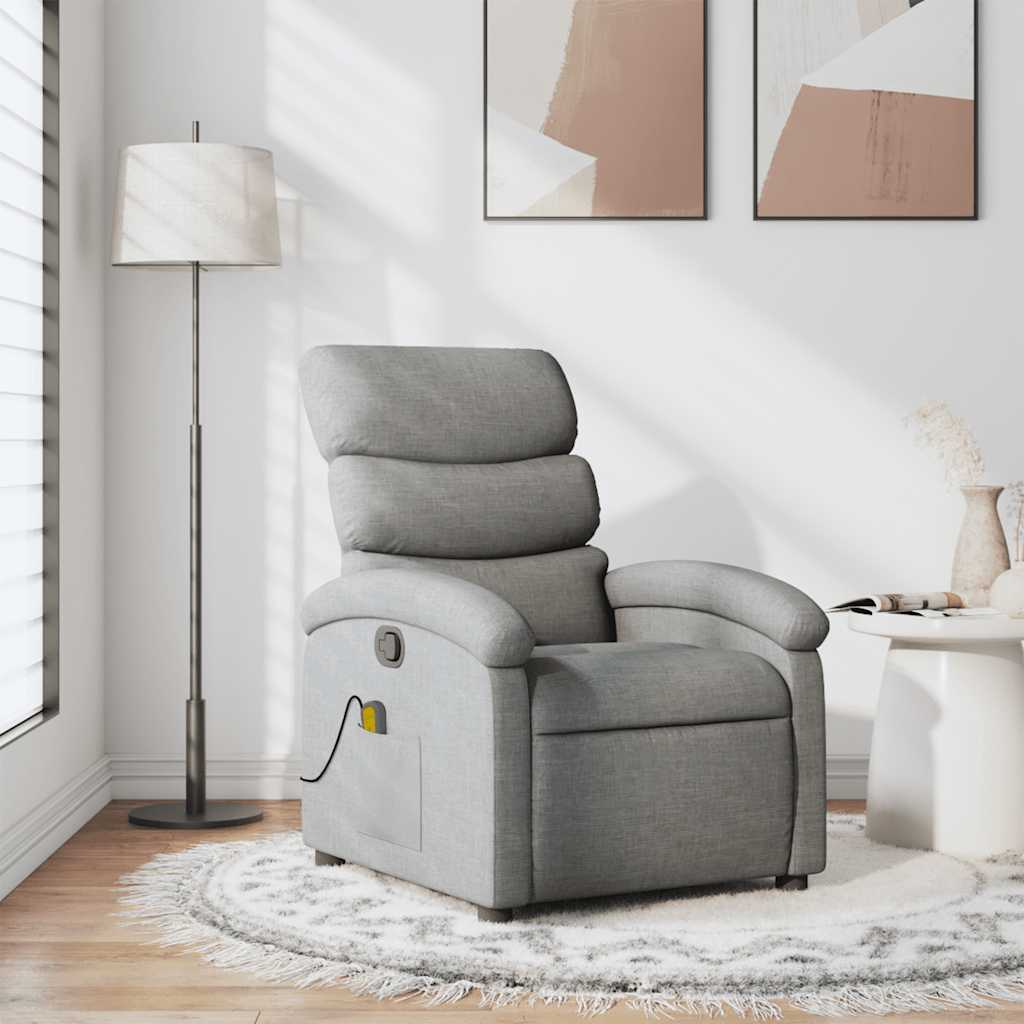 Massagestoel Verstelbaar Stof Lichtgrijs