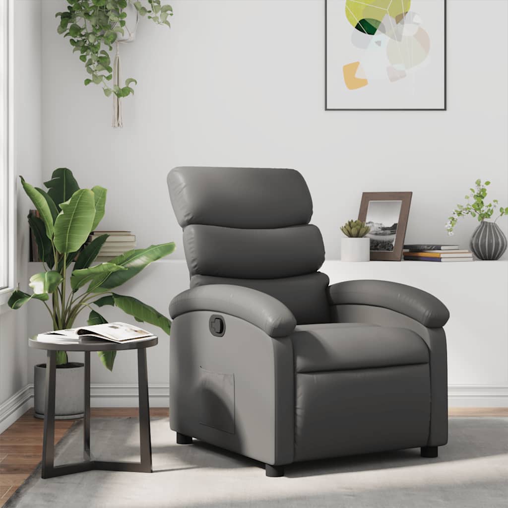 Massagestoel Verstelbaar Kunstleer Grijs