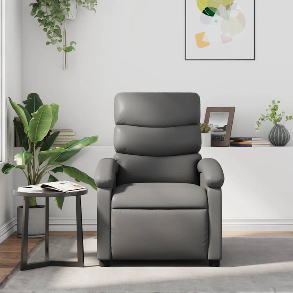 Massagestoel Verstelbaar Kunstleer Grijs