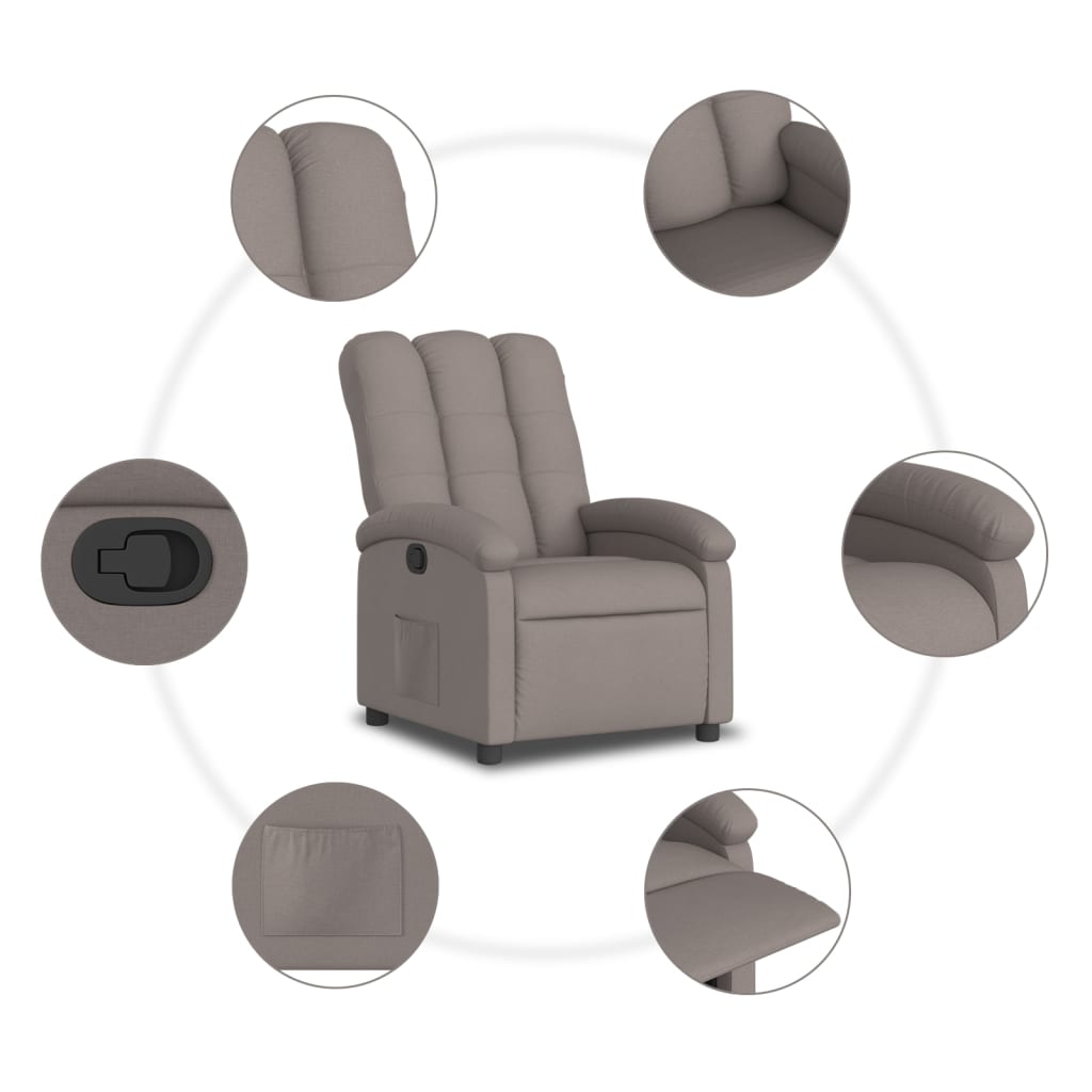Fauteuil Verstelbaar Stof Taupe