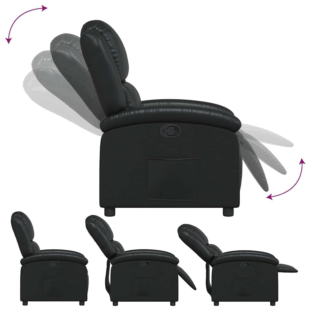 Fauteuil Verstelbaar Kunstleer Zwart
