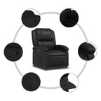 Fauteuil Verstelbaar Kunstleer Zwart