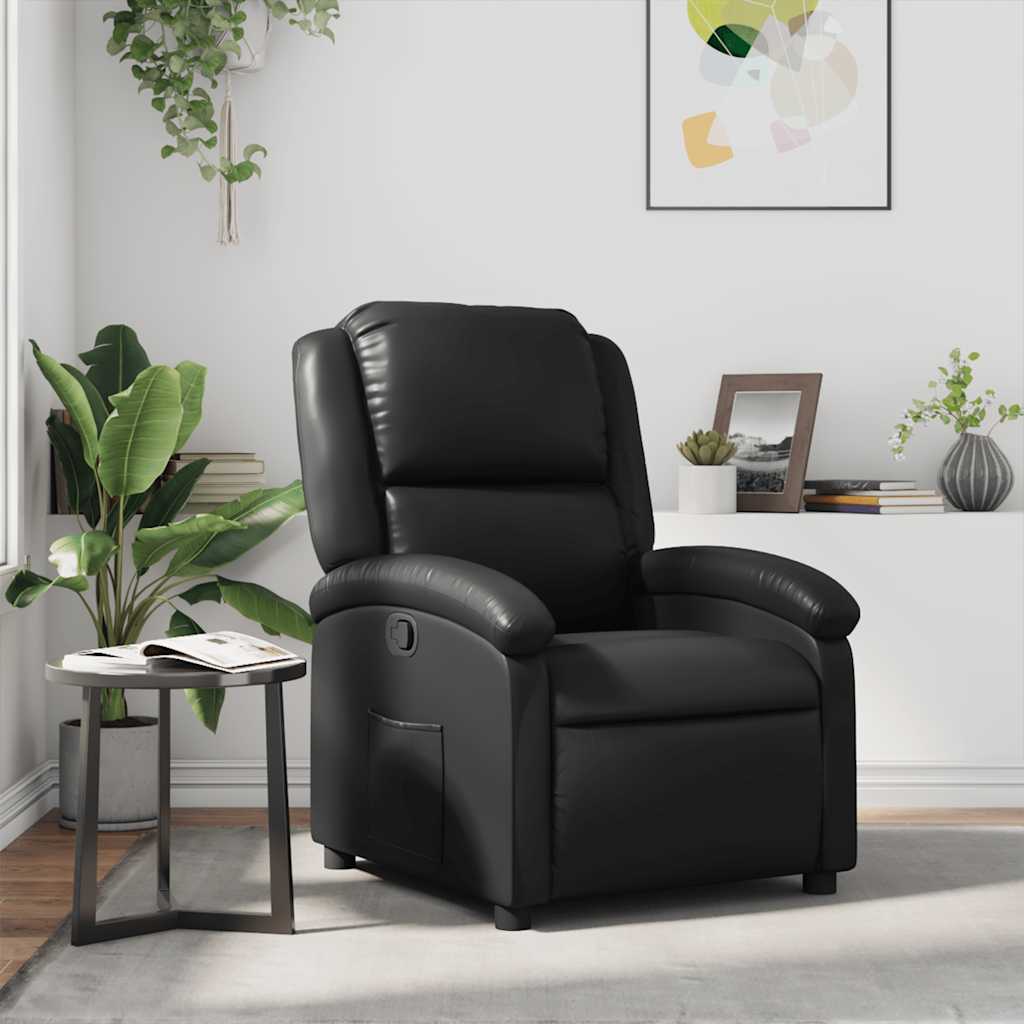 Fauteuil Verstelbaar Kunstleer Zwart