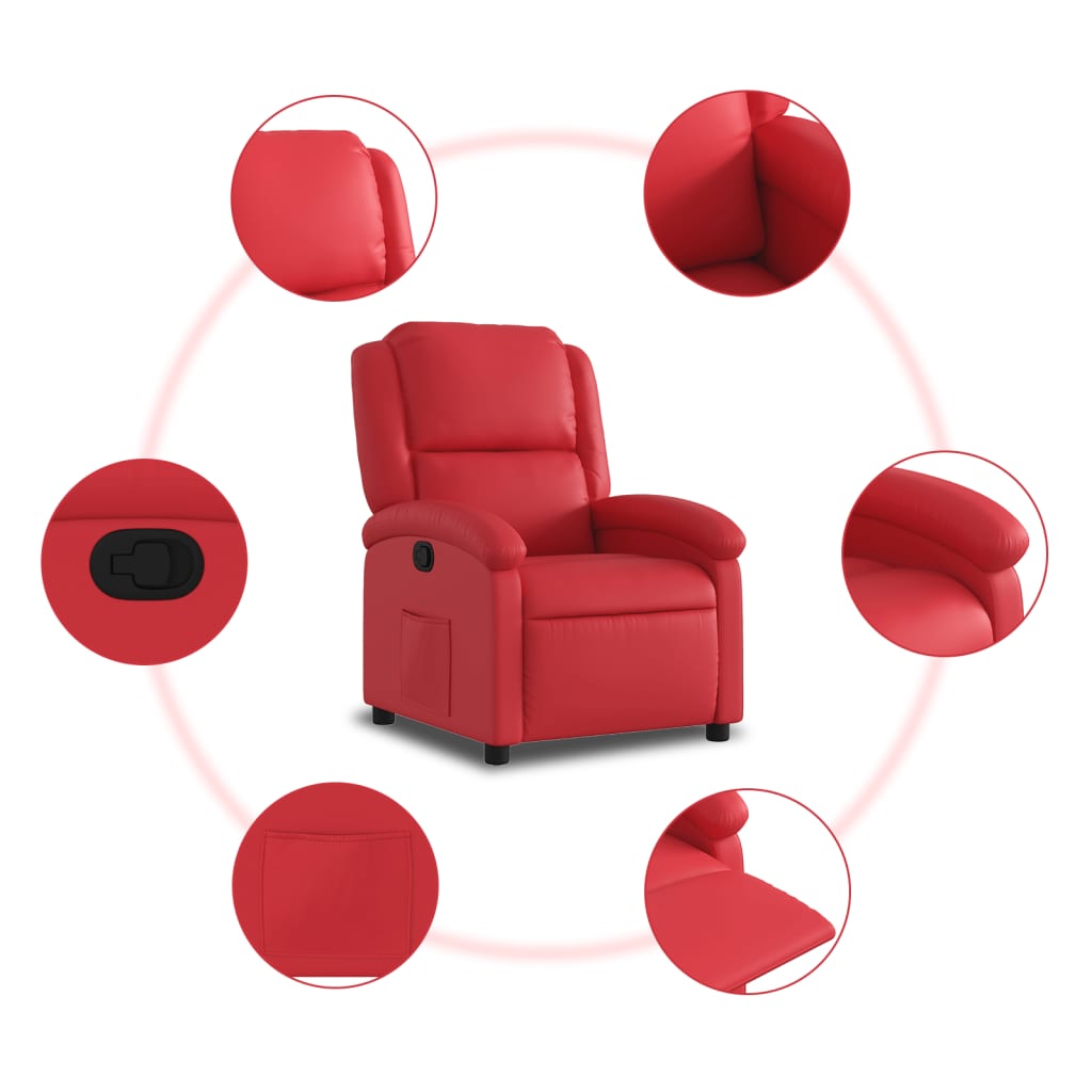 Fauteuil Verstelbaar Kunstleer Rood