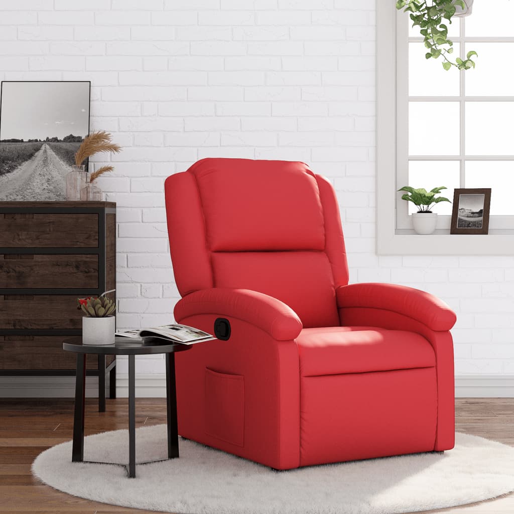 Fauteuil Verstelbaar Kunstleer Rood