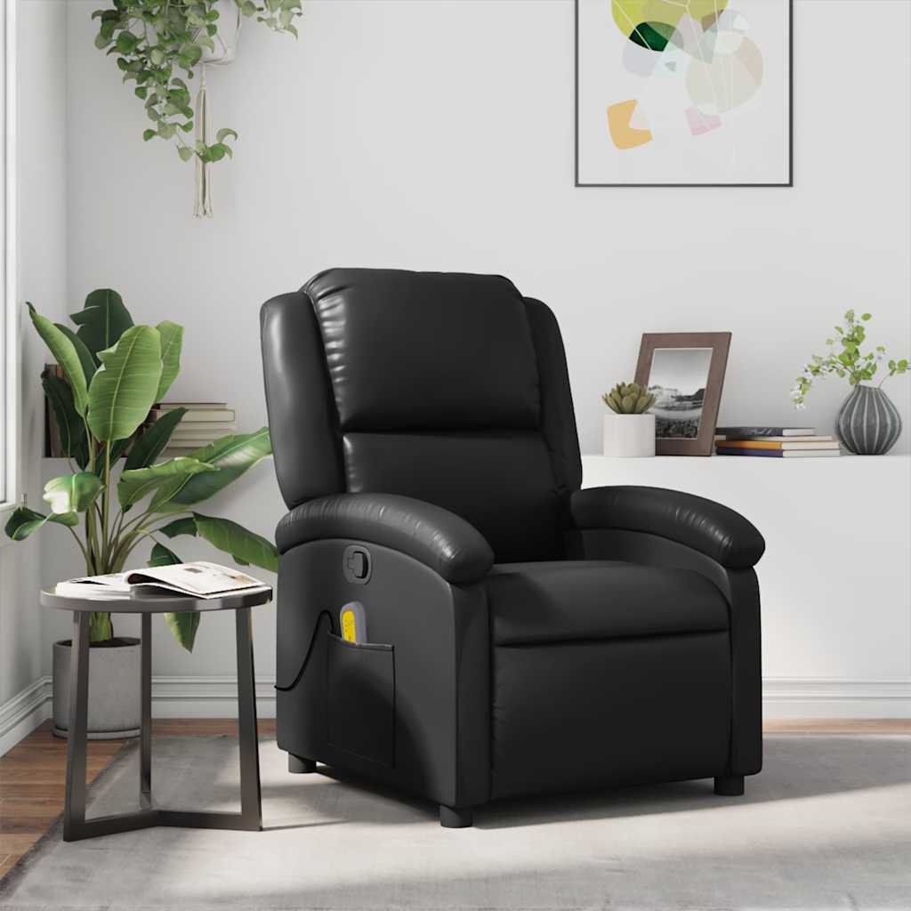 Fauteuil Verstelbaar Kunstleer Zwart