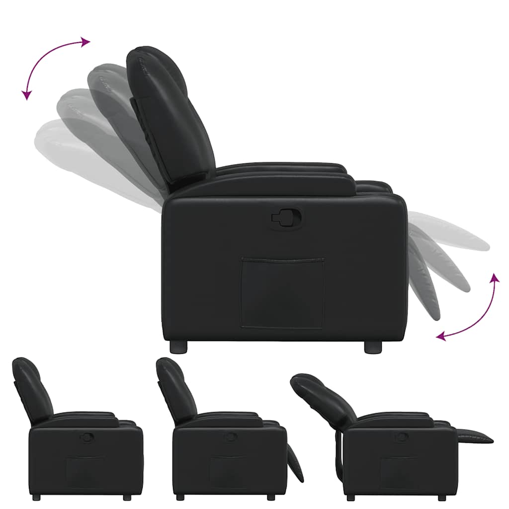 Fauteuil Verstelbaar Kunstleer Zwart
