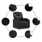 Fauteuil Verstelbaar Kunstleer Zwart