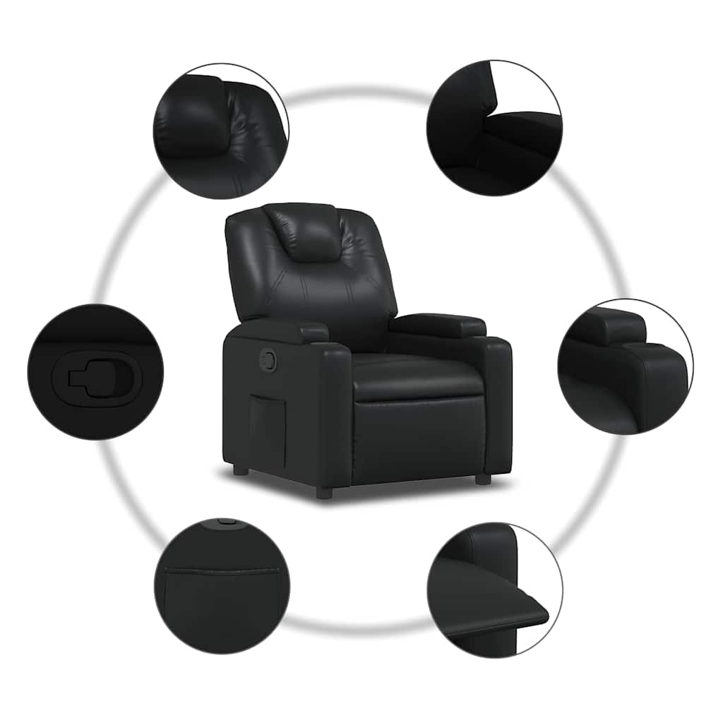 Fauteuil Verstelbaar Kunstleer Zwart