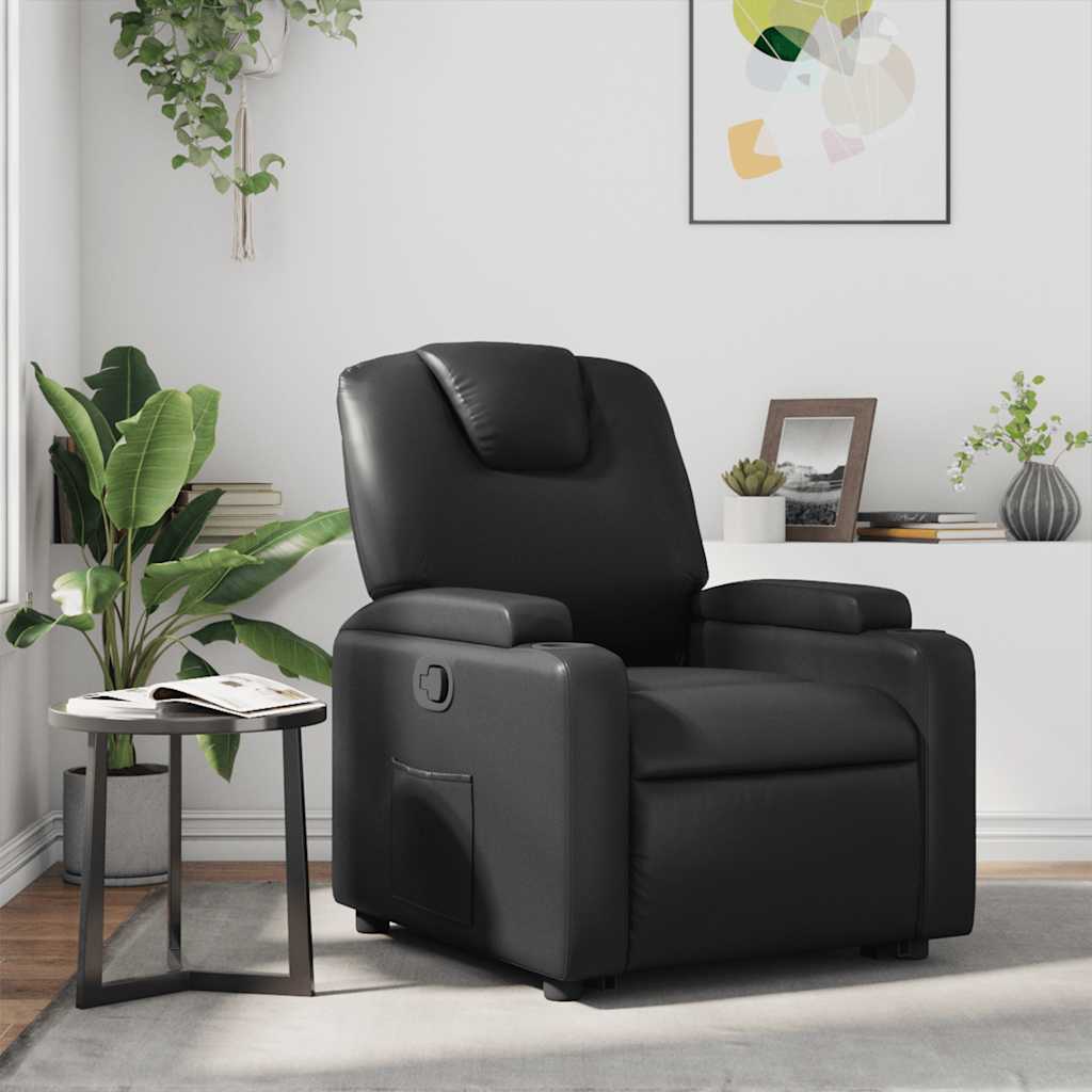 Fauteuil Verstelbaar Kunstleer Zwart