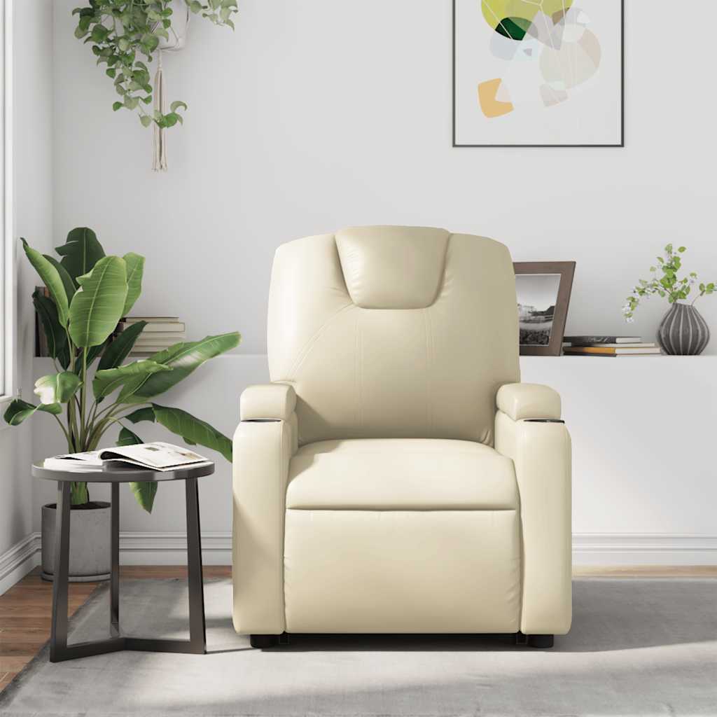 Fauteuil Verstelbaar Kunstleer Kleurig Crème