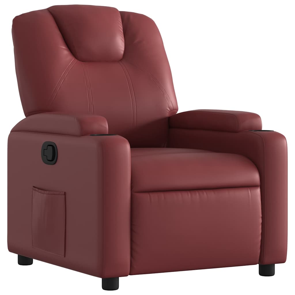 Fauteuil Verstelbaar Kunstleer Wijnrood