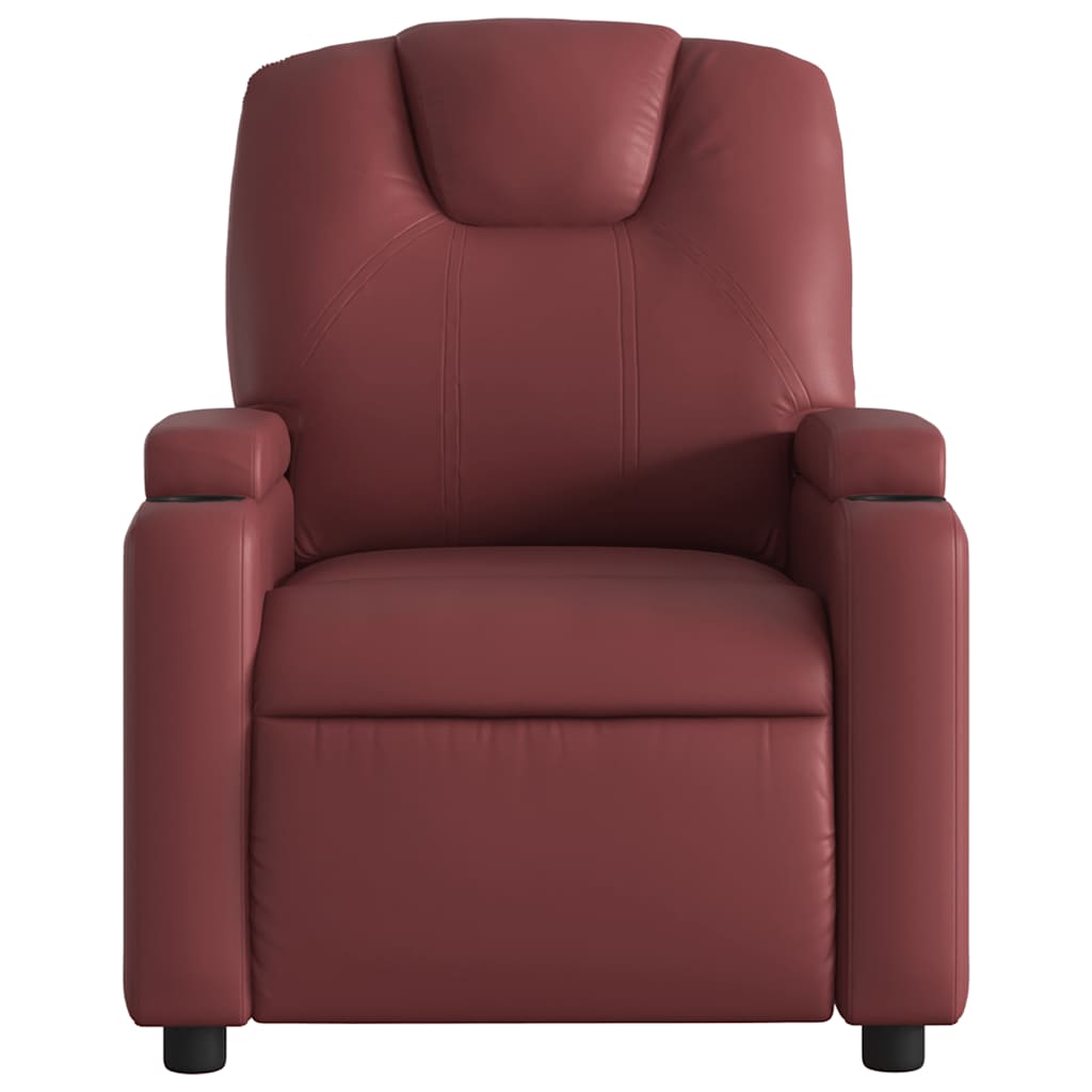 Fauteuil Verstelbaar Kunstleer Wijnrood