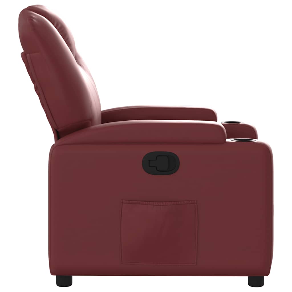 Fauteuil Verstelbaar Kunstleer Wijnrood