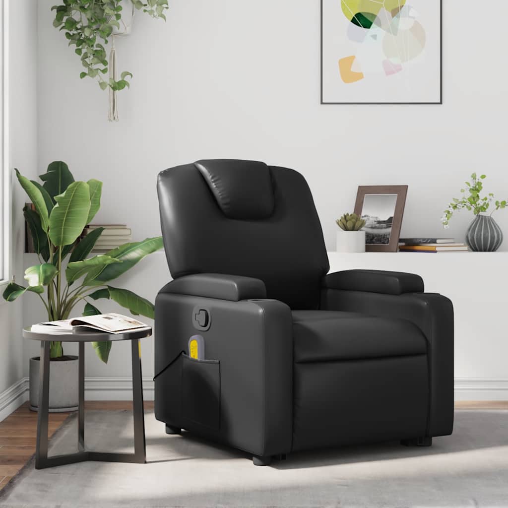 Fauteuil Verstelbaar Kunstleer Zwart