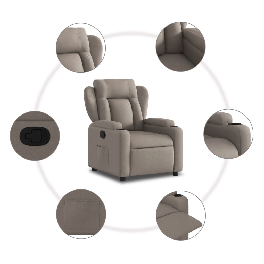Fauteuil Verstelbaar Stof Taupe