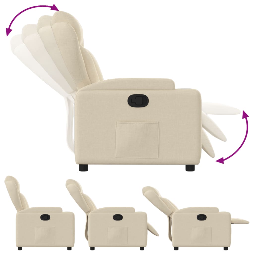 Fauteuil Verstelbaar Stof Kleurig Crème