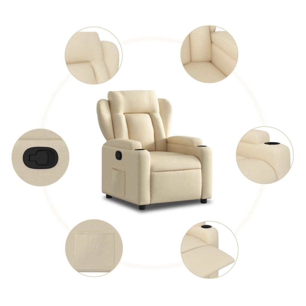 Fauteuil Verstelbaar Stof Kleurig Crème