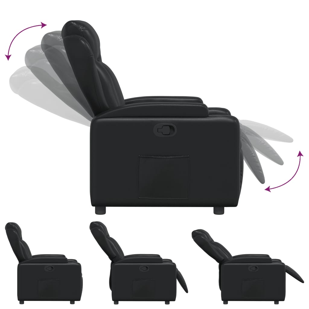 Fauteuil Verstelbaar Kunstleer Zwart