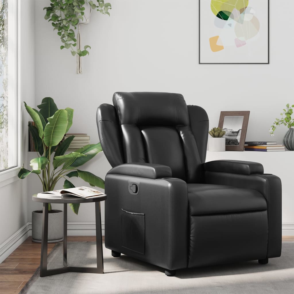 Fauteuil Verstelbaar Kunstleer Zwart