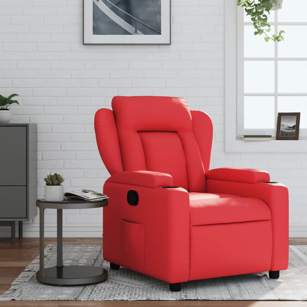 Fauteuil Verstelbaar Kunstleer Rood