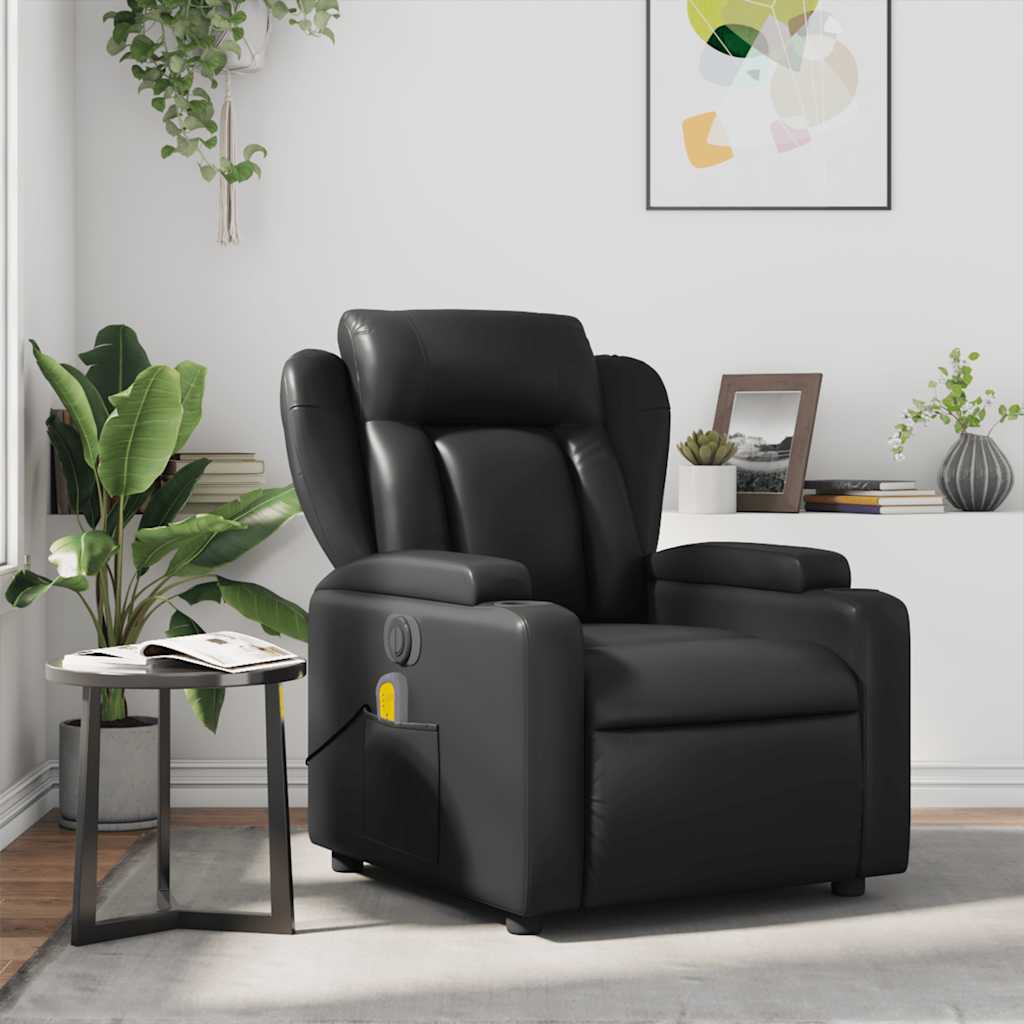 Fauteuil Verstelbaar Kunstleer Zwart