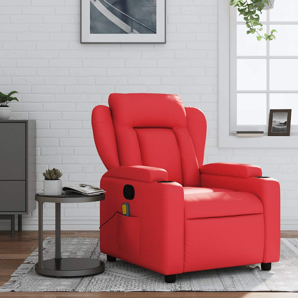 Fauteuil Verstelbaar Kunstleer Rood