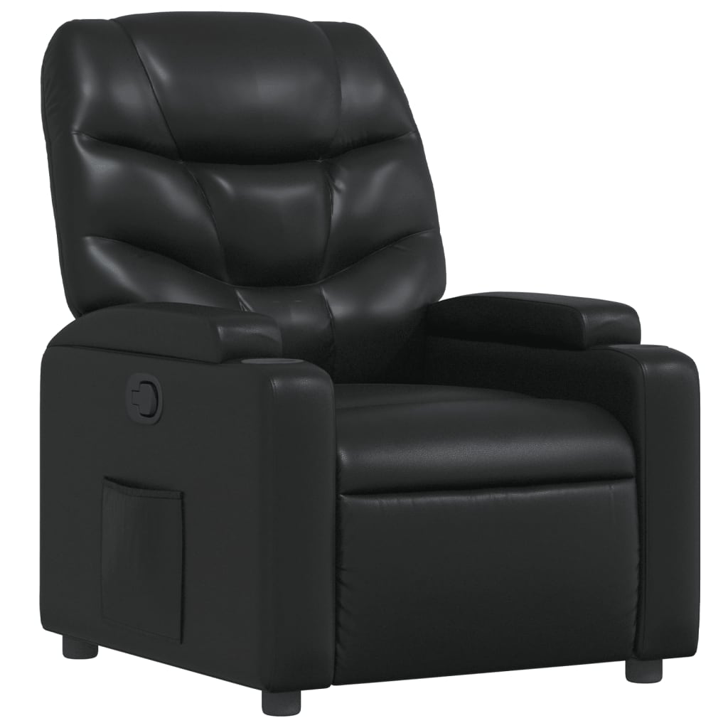 Fauteuil Verstelbaar Kunstleer Zwart