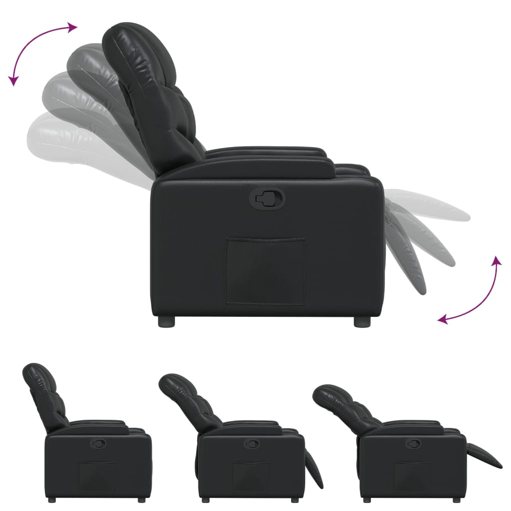 Fauteuil Verstelbaar Kunstleer Zwart