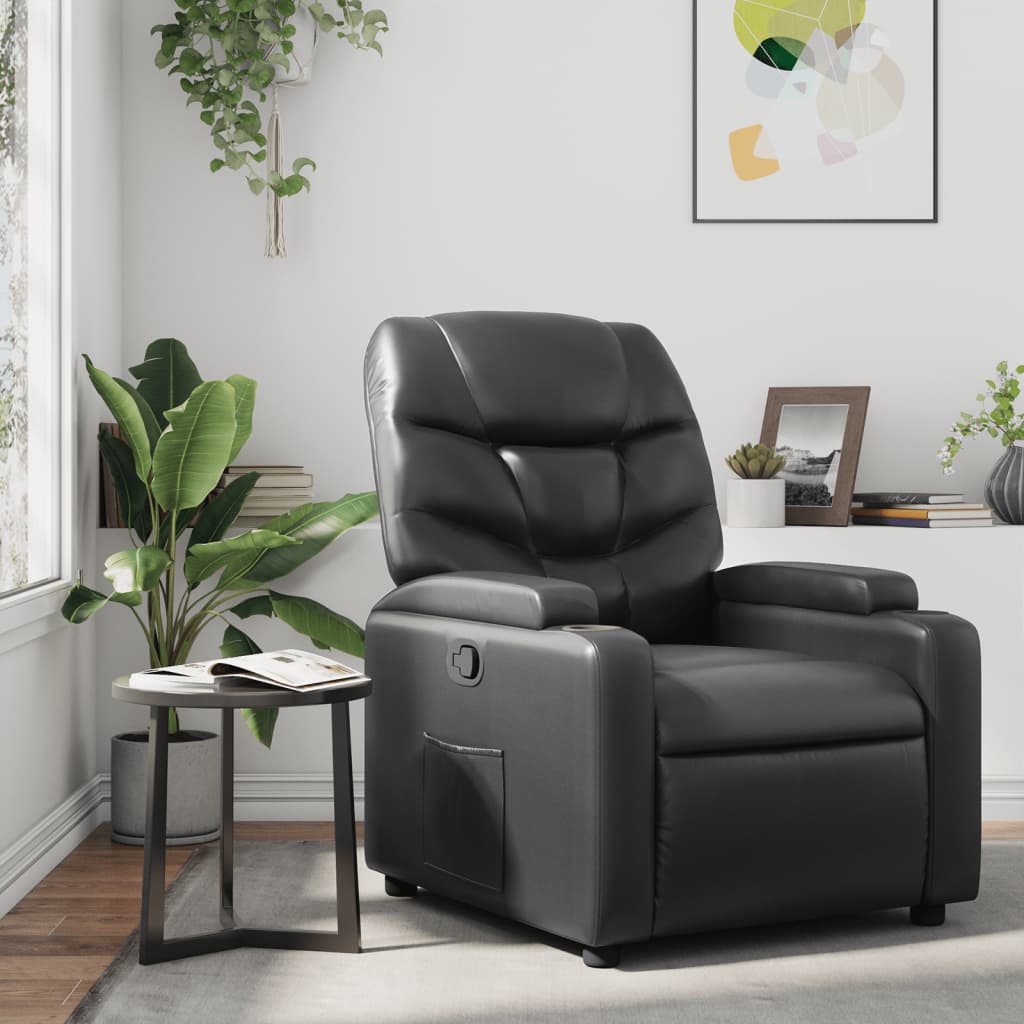 Fauteuil Verstelbaar Kunstleer Zwart