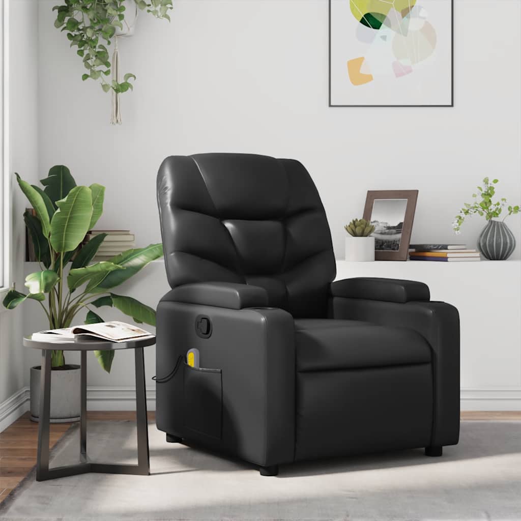 Fauteuil Verstelbaar Kunstleer Zwart