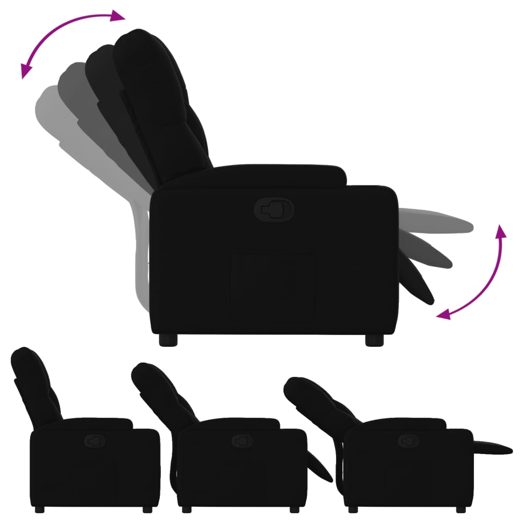 Fauteuil Verstelbaar Stof Zwart