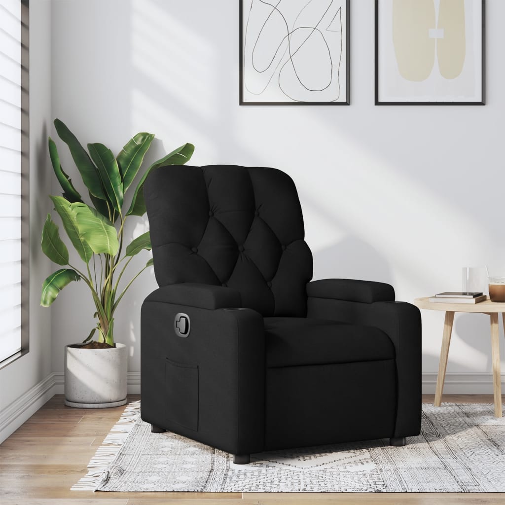 Fauteuil Verstelbaar Stof Zwart