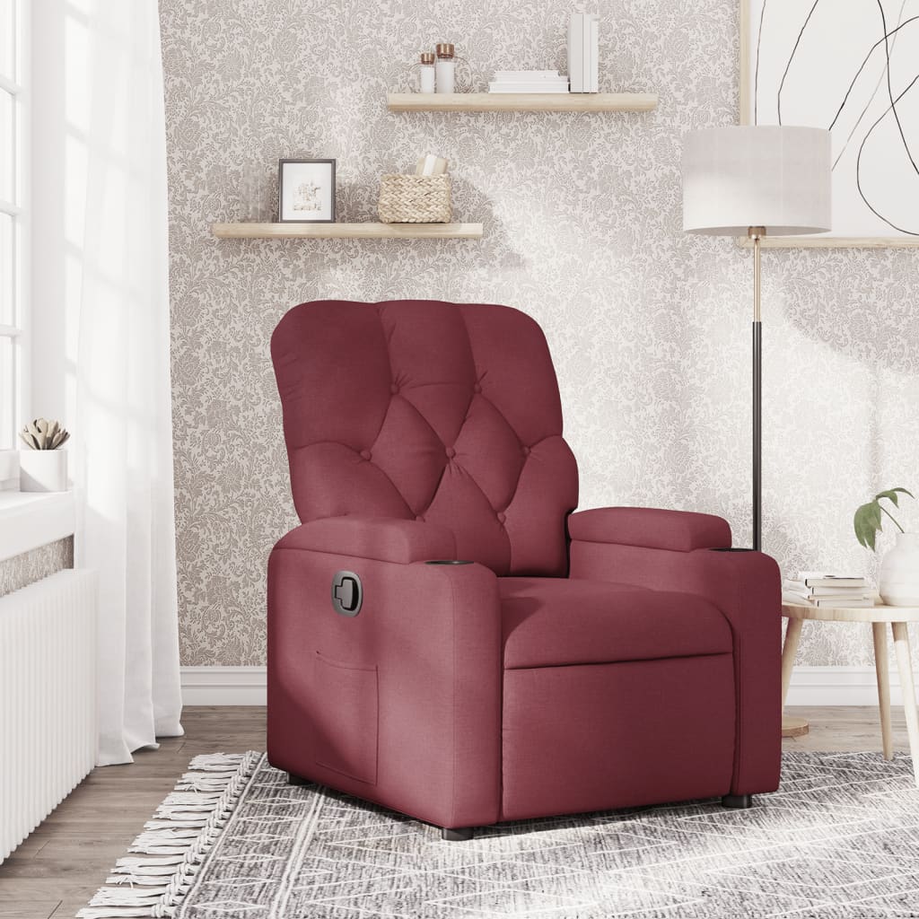 Fauteuil Verstelbaar Stof Wijnrood