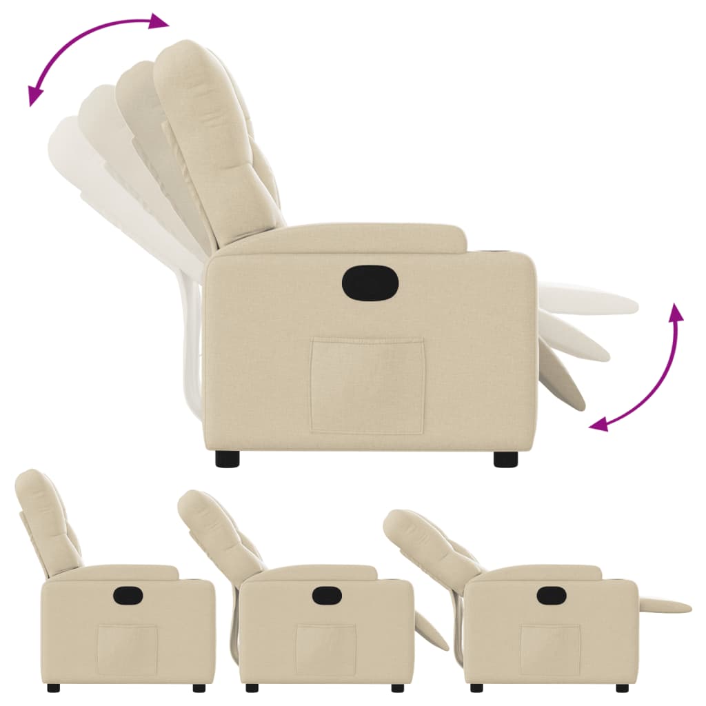 Fauteuil Verstelbaar Stof Kleurig Crème