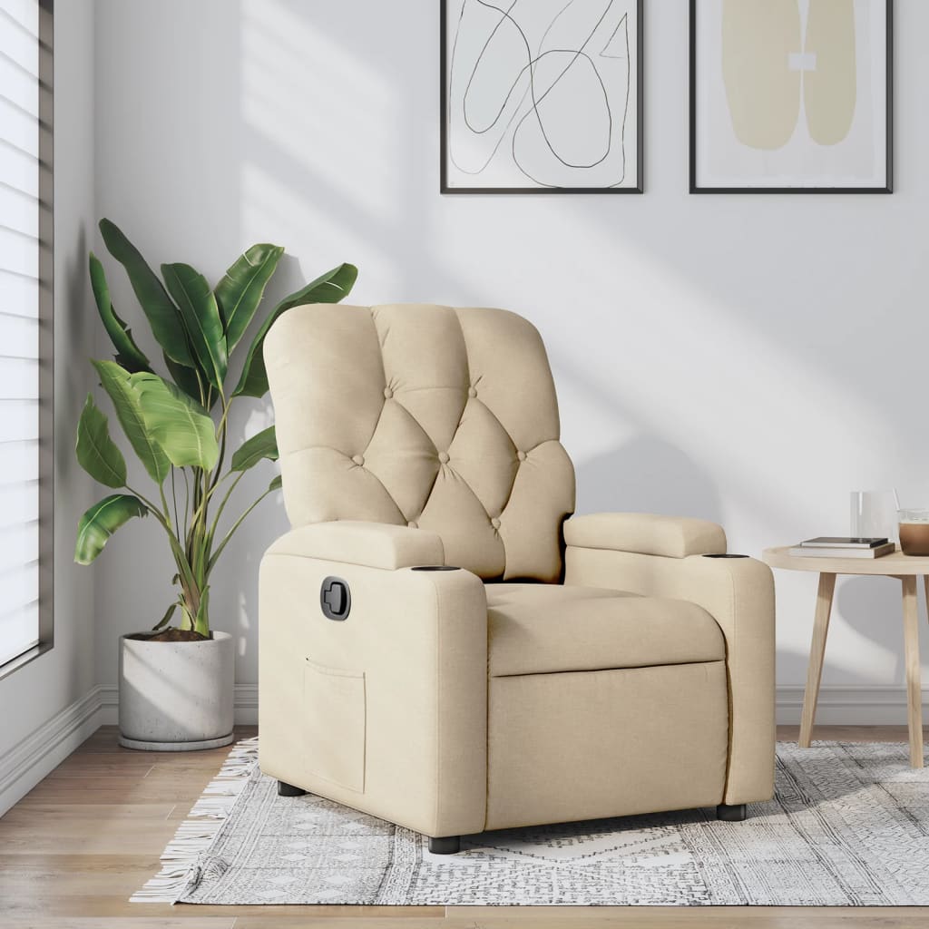 Fauteuil Verstelbaar Stof Kleurig Crème