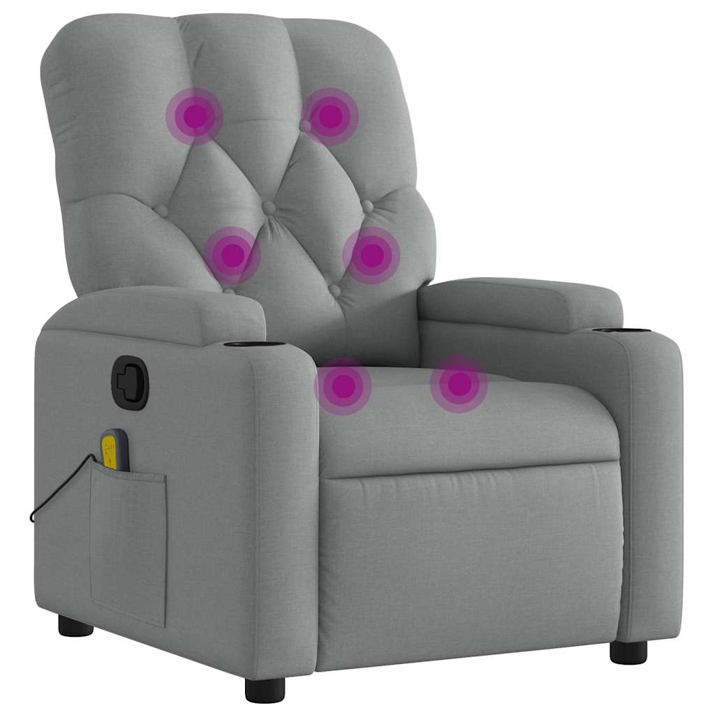 Massagestoel Verstelbaar Stof Lichtgrijs