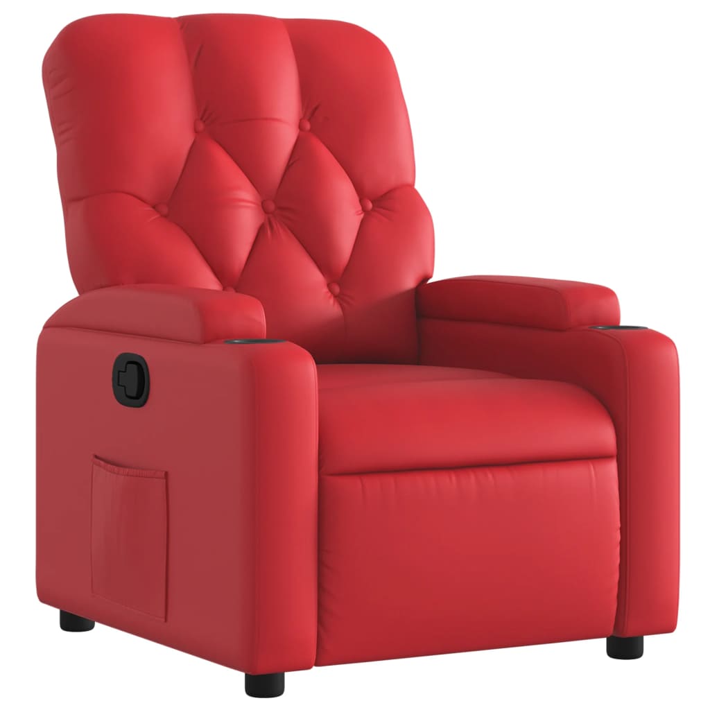 Fauteuil Verstelbaar Kunstleer Rood